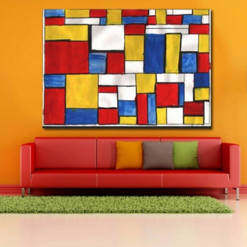 Πίνακας σε καμβά με Ζωγραφική Piet Mondrian geometrical painting